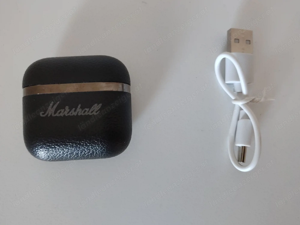 Marshall Style Bluetooth In-Ear Kopfhörer mit Ladecase   Schwarz - Aprikose - weiß 