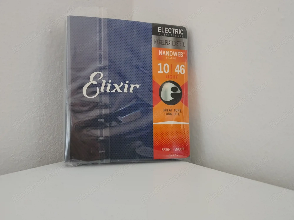 Elixir Electric Guitar Strings 10-46 Light Nanoweb   Nickel Plated Steel (Neu)