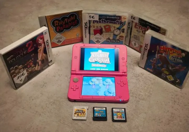 Nintendo 3DS xl Pink Top zustand ips mit spiele 