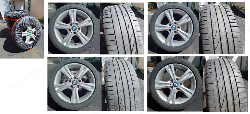 Original BMW Alufelgen mit Sommerreifen BRIDGESTONE 205 50R17 