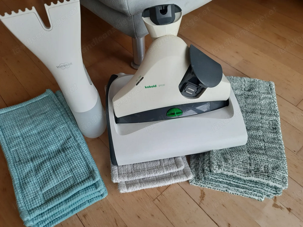 Vorwerk SP 530 Saugwischfuß mit fast neuer Tuchträgerplatte, Dosierflasche und 4 Tücher