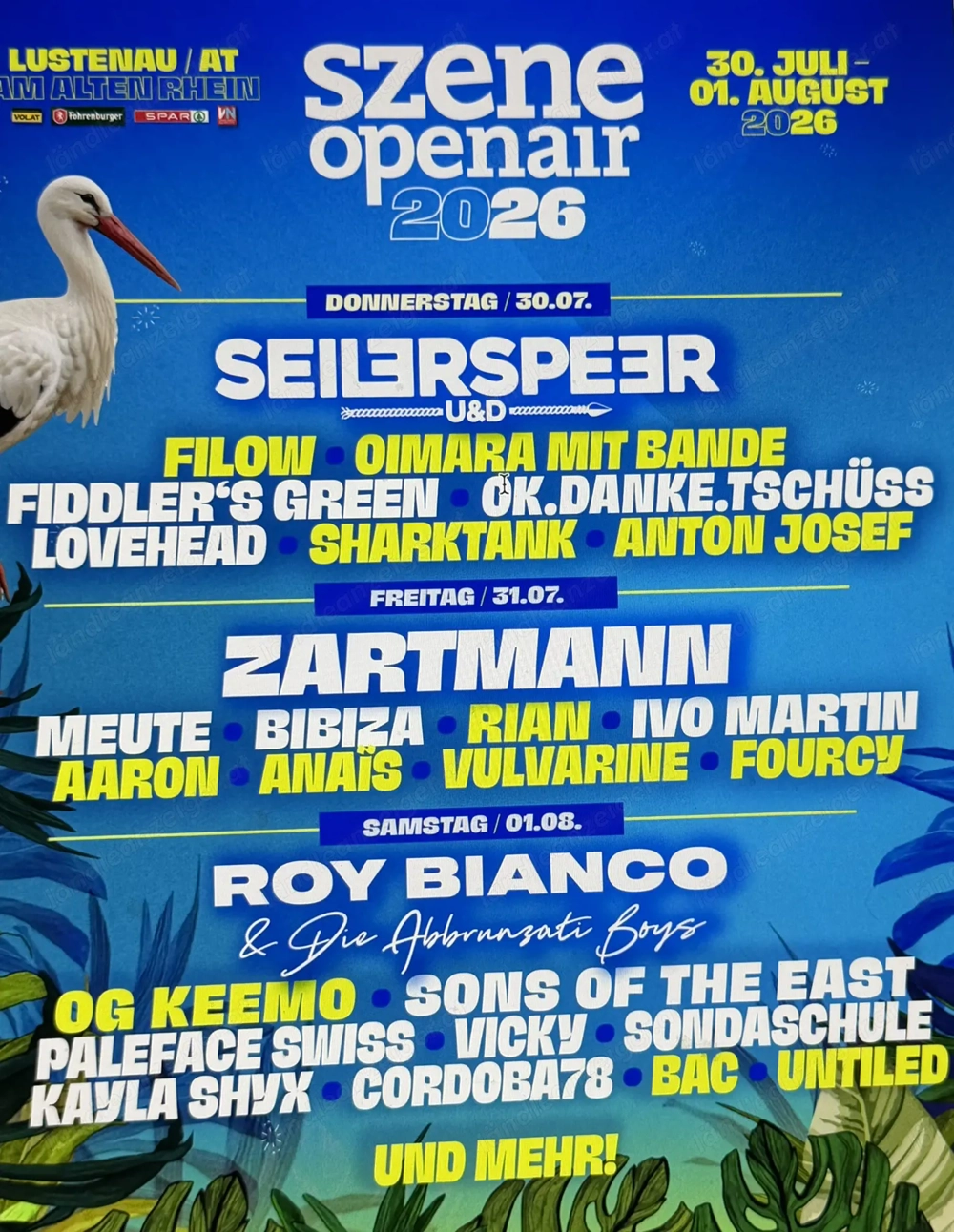 szene openair 2026 - Festivalpass Do - SA inkl. Zelthotell für 2 Personen 
