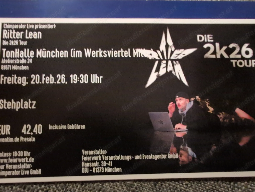 Konzert Ticket Ritter Lean 20.02.26 München