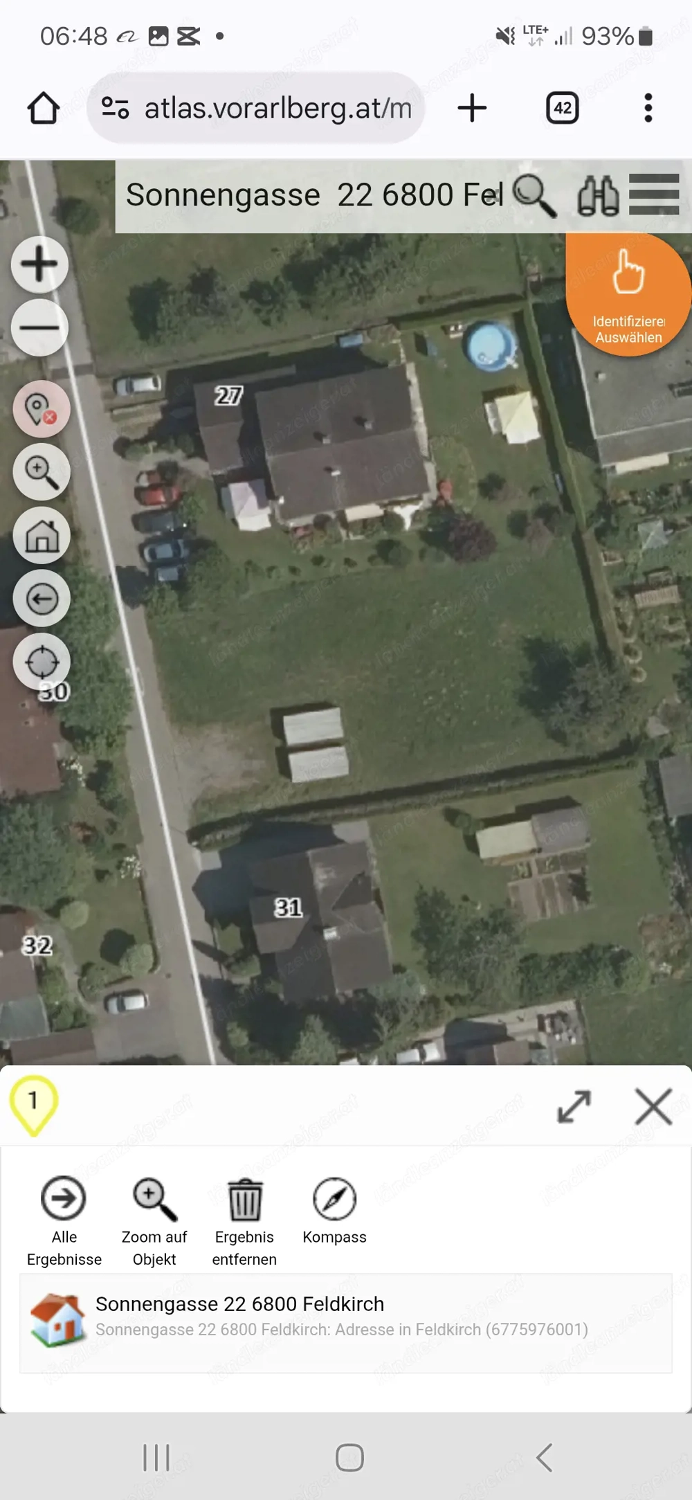 Voll erschlossenes Baugrundstück in der Sonnengasse, Gisingen   909 m  ohne Provision.