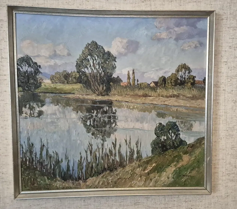 Original Walder Papst Ölgemälde   Motiv: Schussen bei Langenargen (Bodensee)