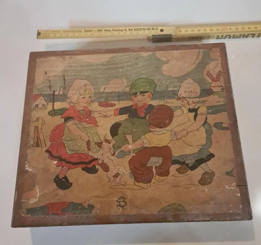 Antiquität Holzpuzzle Würfelpuzzle 