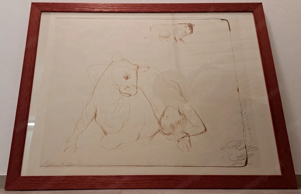 Seltene Lithographie Akt "Europa" Hans Erni