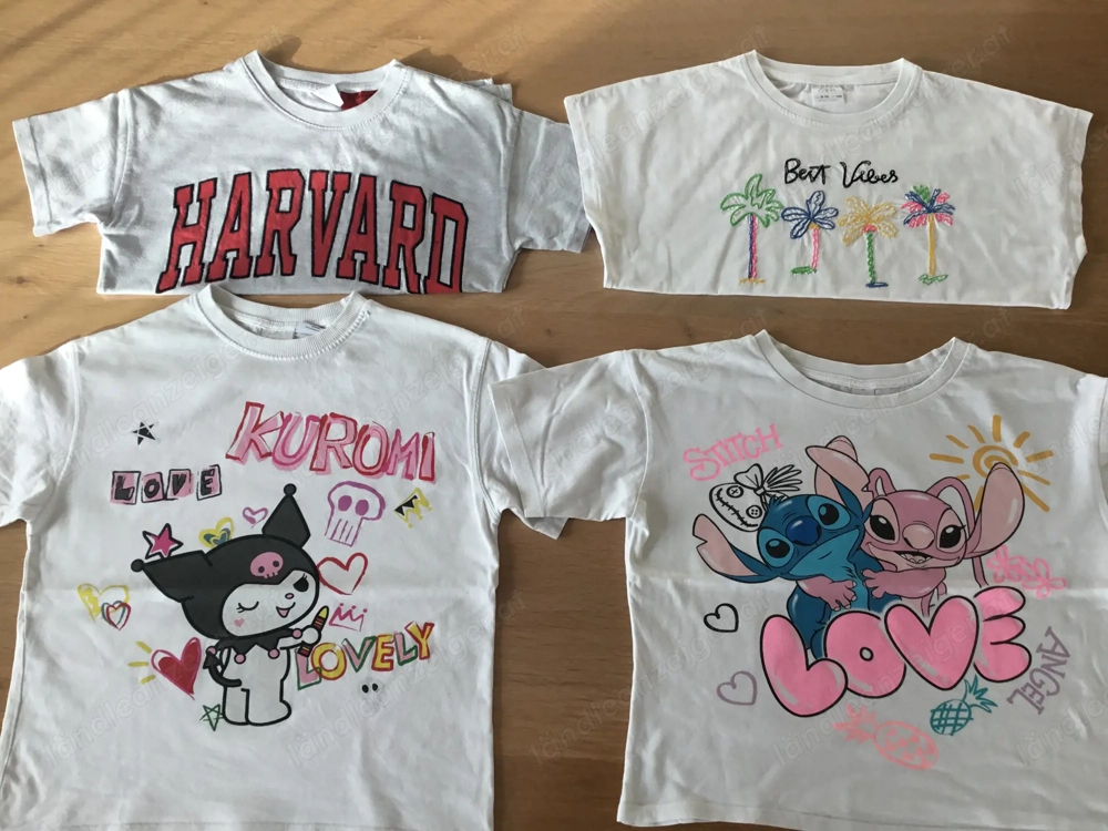 STOPP! 4 T-Shirts u. 2 Langarmshirts  Gr. 128, 140, 152, neuwertig