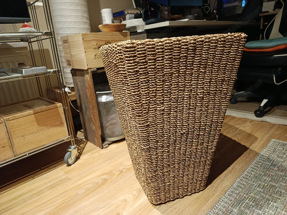 Rattan Pflanzenübertopf geflochten, 61 cm hoch