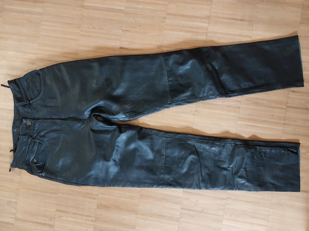 Lederhose Gr. 38 - high waist - schwarz
