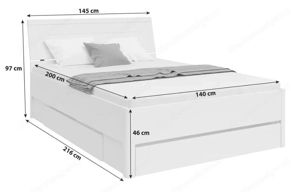 Bett 140x200 mit LED   Top Zustand VB