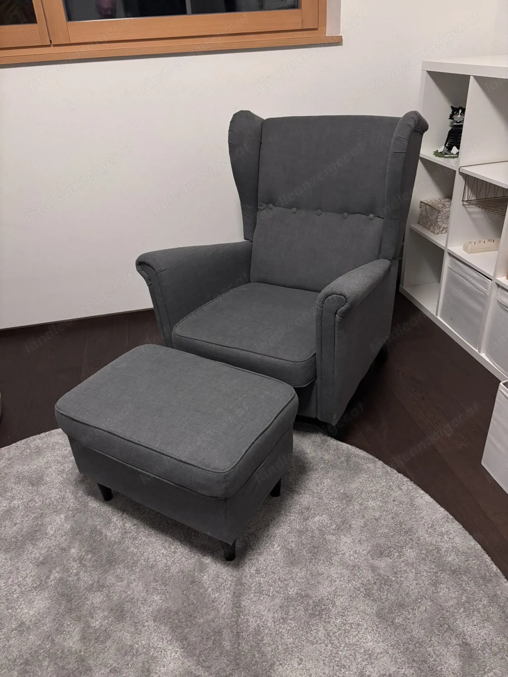 IKEA STRANDMON Ohrensessel (Relax-Variante) mit Fussstütze & Hocker   wie neu