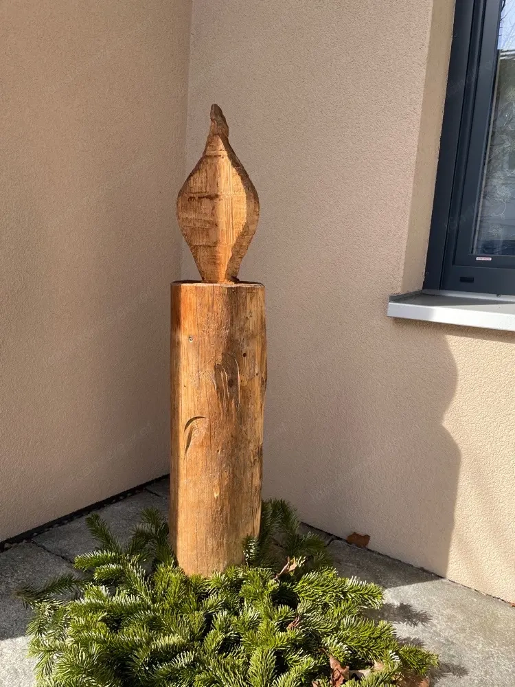 Holzkerze für draussen Deko