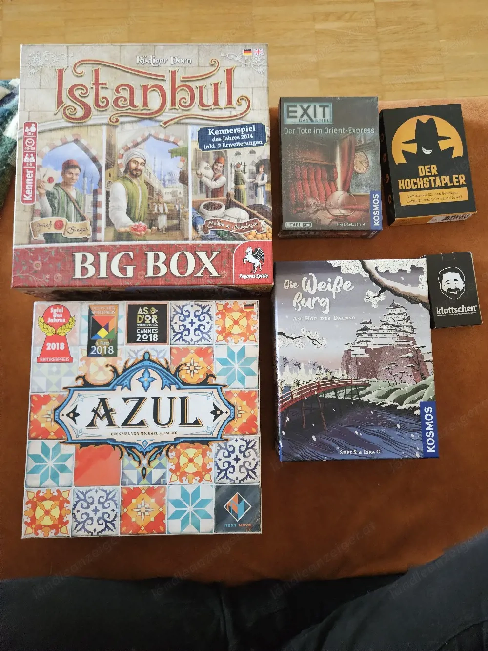 Neuwertige Brettspiele (Azul   Istanbul Big Box   Die weiße Burg   Exit   Der Hochstapler   Klattsch