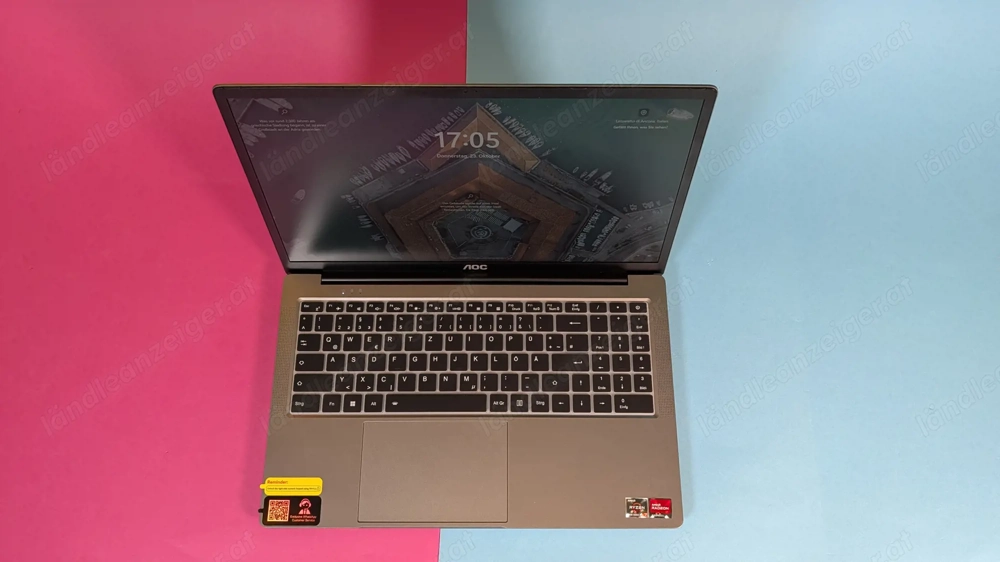 AOC 16,1 Zoll Laptop Ryzen7 5700U,  AMD Ryzen 7 5700U, 16 GB DDR4, 512 GB NVMe SSD, Windows 11 - Neu