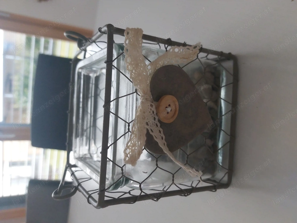 Dekokörbchen mit Glaseinsatz