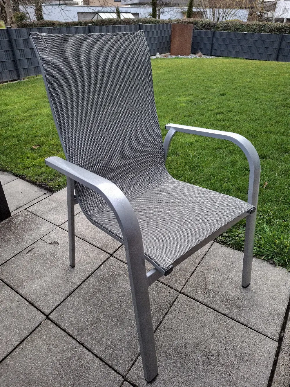 6 Gartenstühle aus Aluminium (stapelbar)!