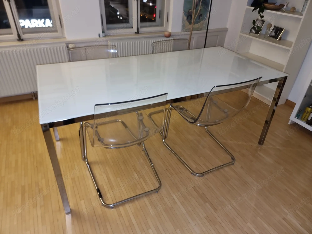 IKEA TORSBY Esstisch 180 cm   Glas & Edelstahl