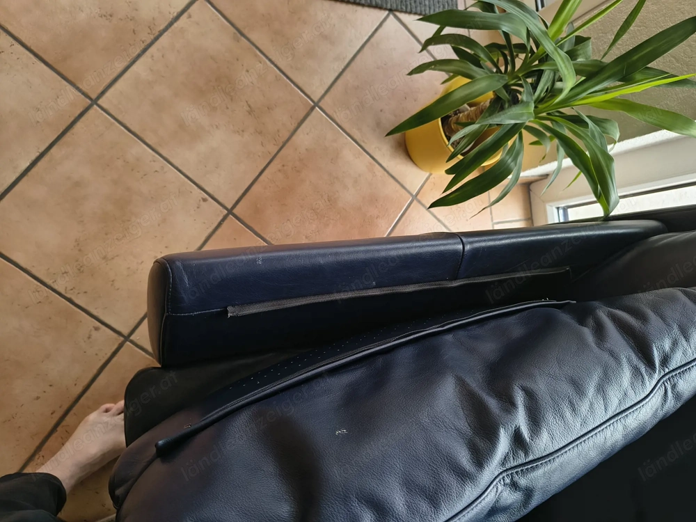 Ledersofa 2 Sitzer (dunkelblau)