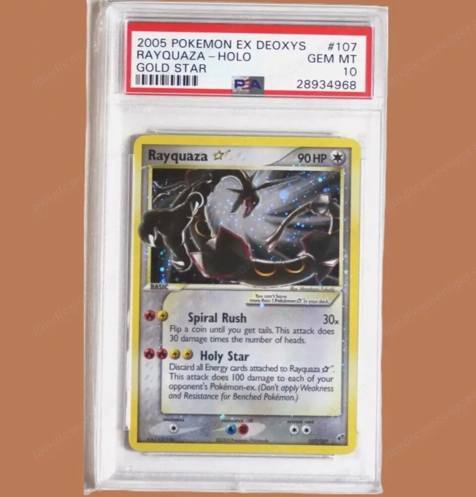 2005 Pokemon Rayquaza Gold Star Ex Deoxys PSA 10 A Rarity