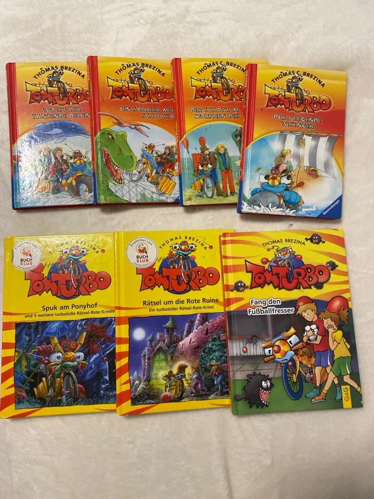 7 Tom Turbo Bücher - in gutem Zustand 