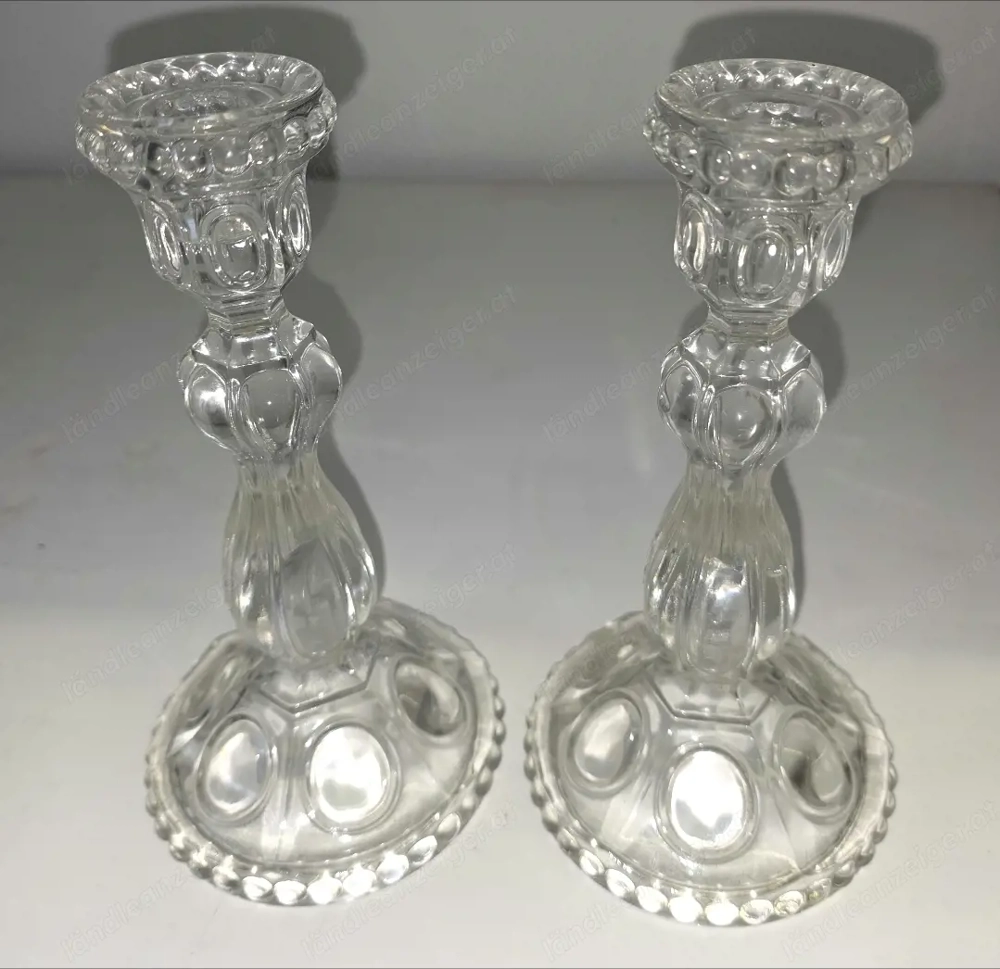 2 Bleikristall Kerzenhalter