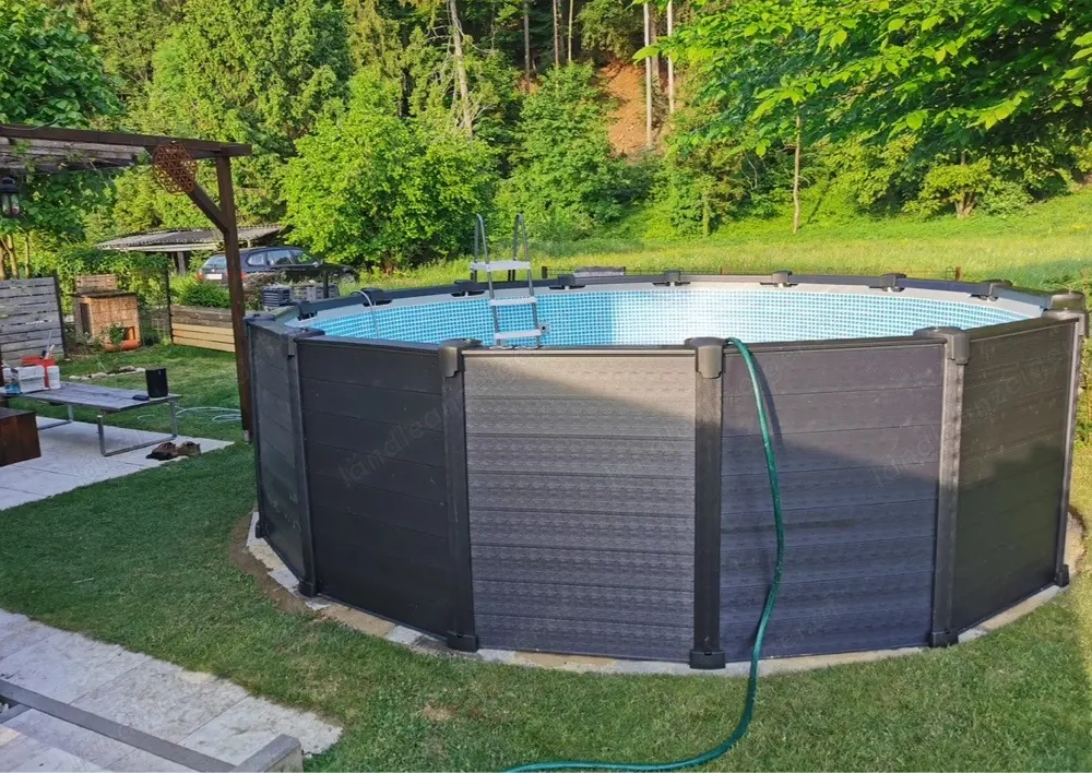 Gartenpool Intex Graphite Panel   4,78 m - Komplettes Set inkl. Pumpe & Verrohrung
