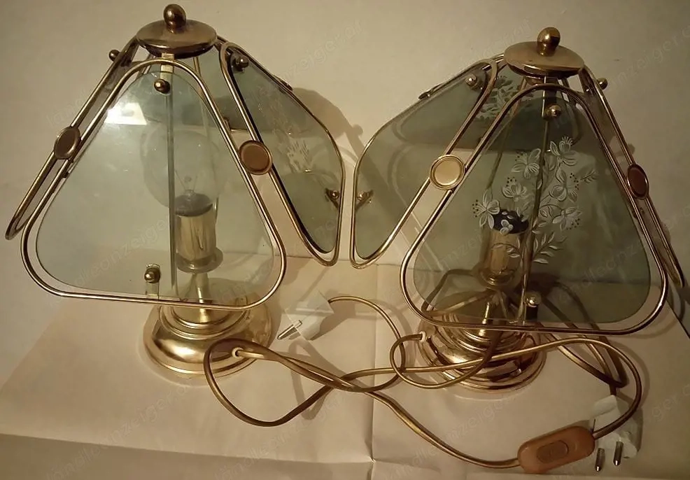2er Set Vintage Nachttischlampen Tischlampen - guter Zustand, voll funktionsfähig