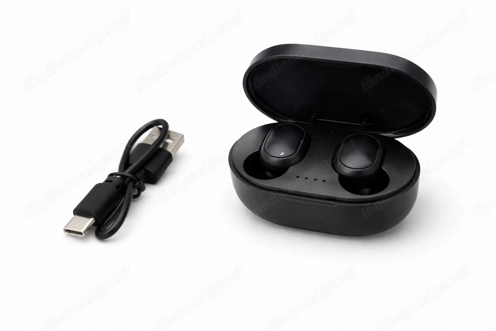 Bluetooth True Wireless Kopfhörer Schwarz   Neu mit Ladecase