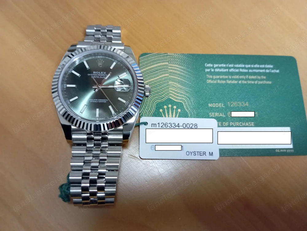Rolex Datejust 41, Green Mint, 2025 Weißgold M126334