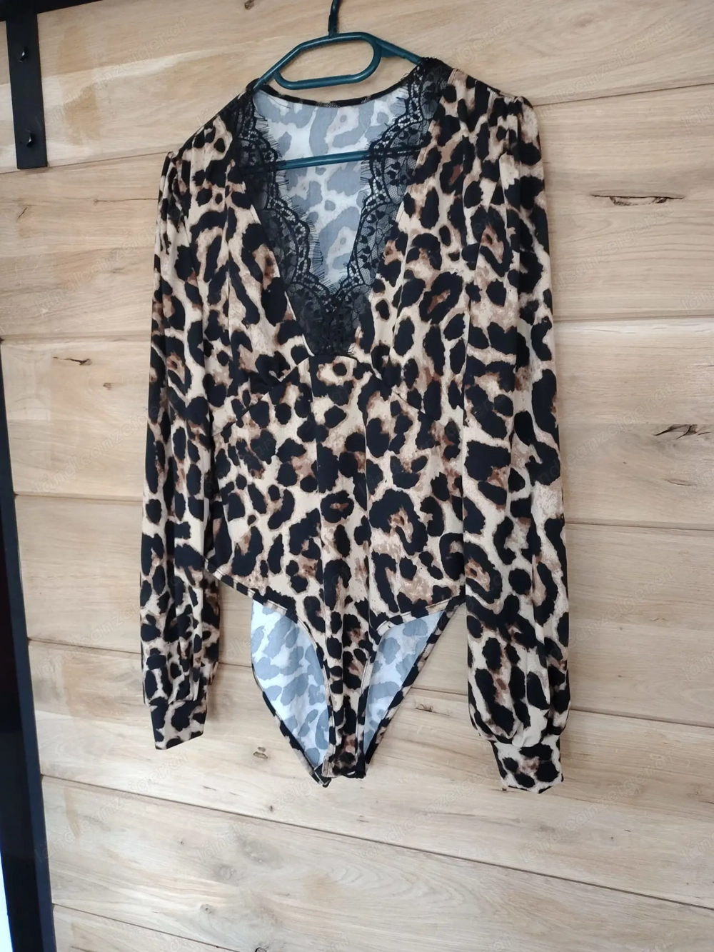 Leopard Body Damen   Langarm mit Spitze   Gr. M