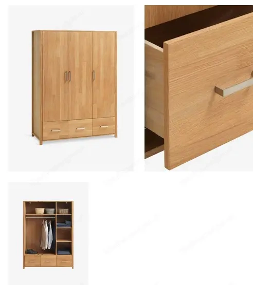 Schrank Kleiderschrank Eiche (mit Aufsatz)