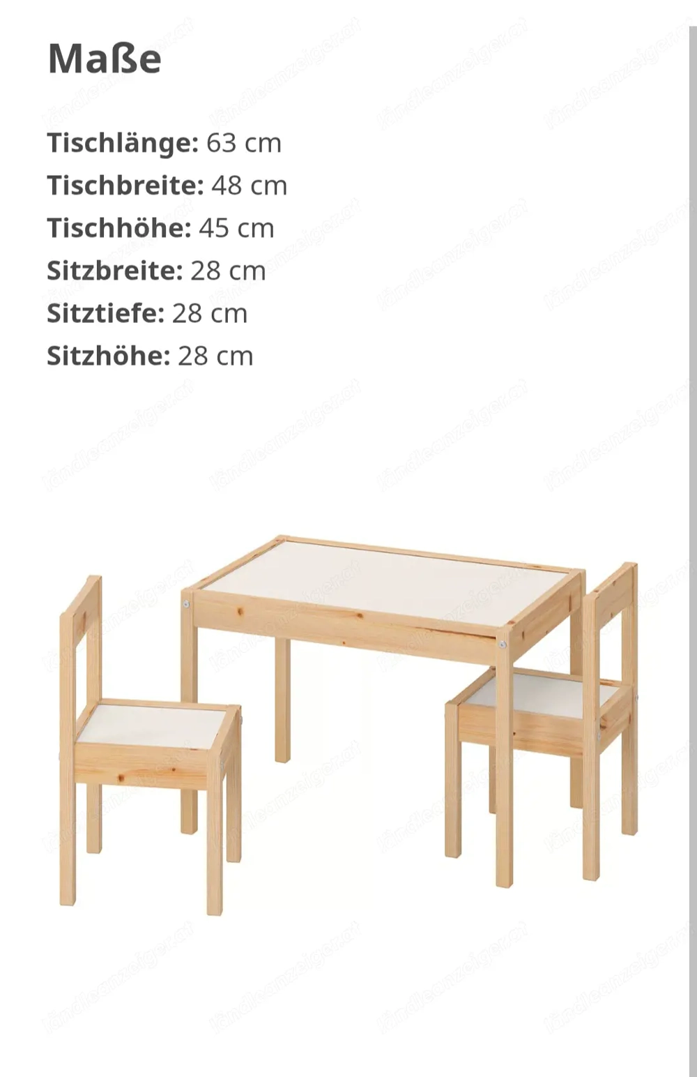 Kindertisch mit stühlen
