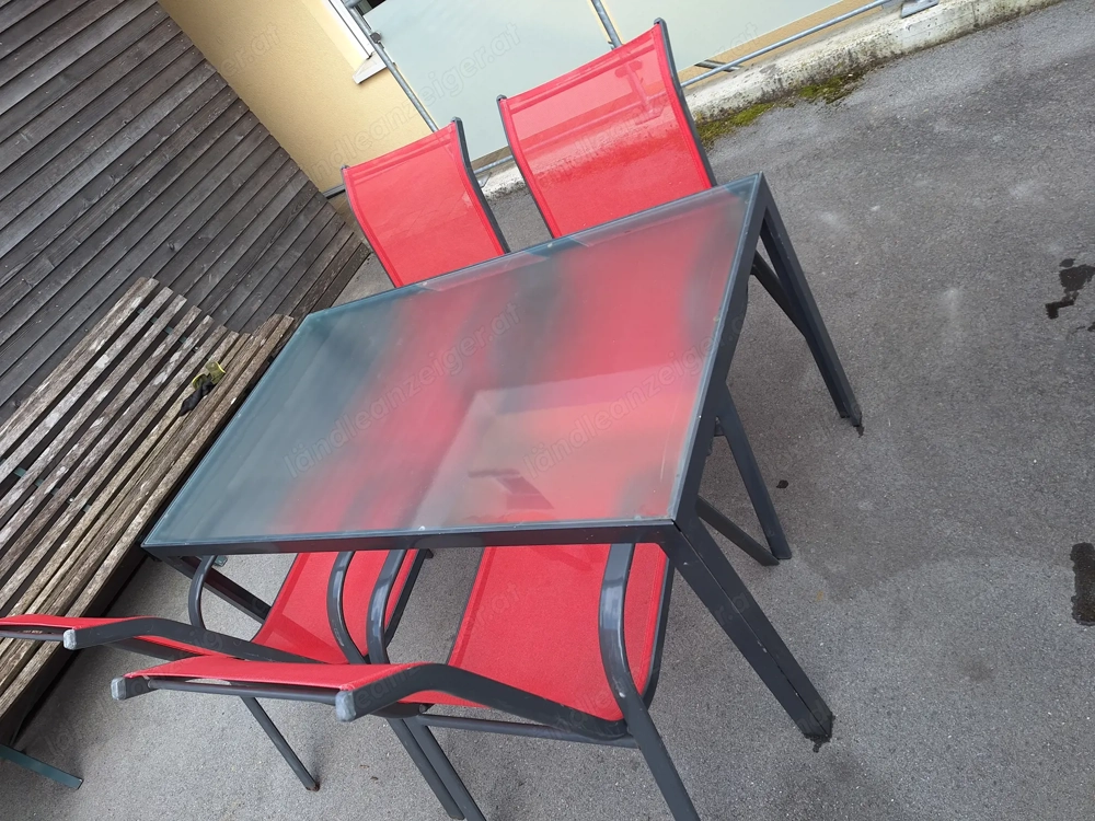 5-teilige Gartengarnitur Gartentisch  Terrassentisch Gartenstühle