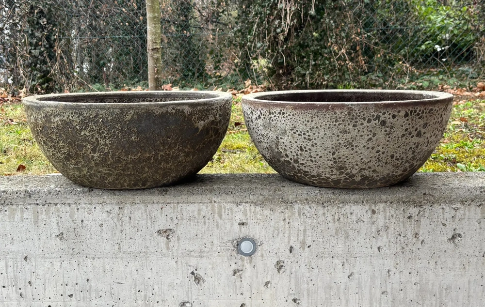2 große Blumenschalen   40 cm   massiv & wetterfest   ideal für Garten & Terrasse
