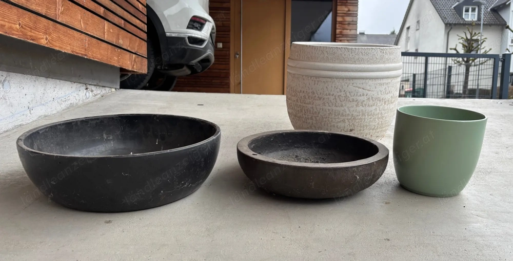 4 dekorative Blumentöpfe für den Innenbereich   verschiedene Größen & Designs