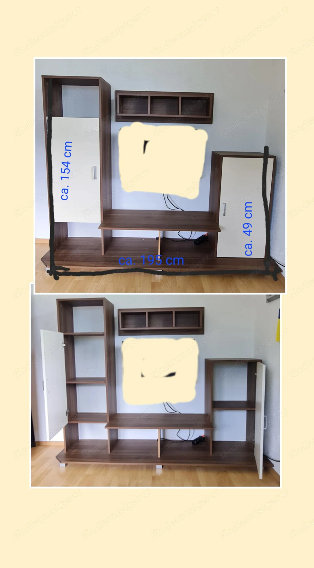 Wohnwand mit Wandboard