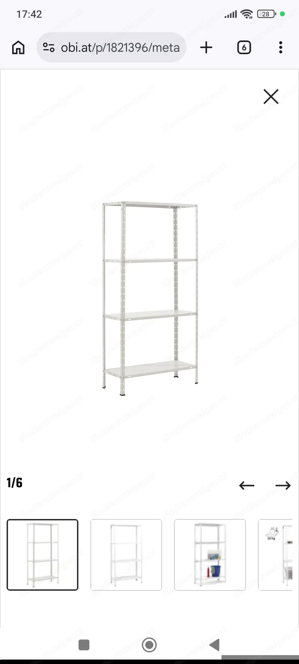 Weises Metall Regal 2 stk