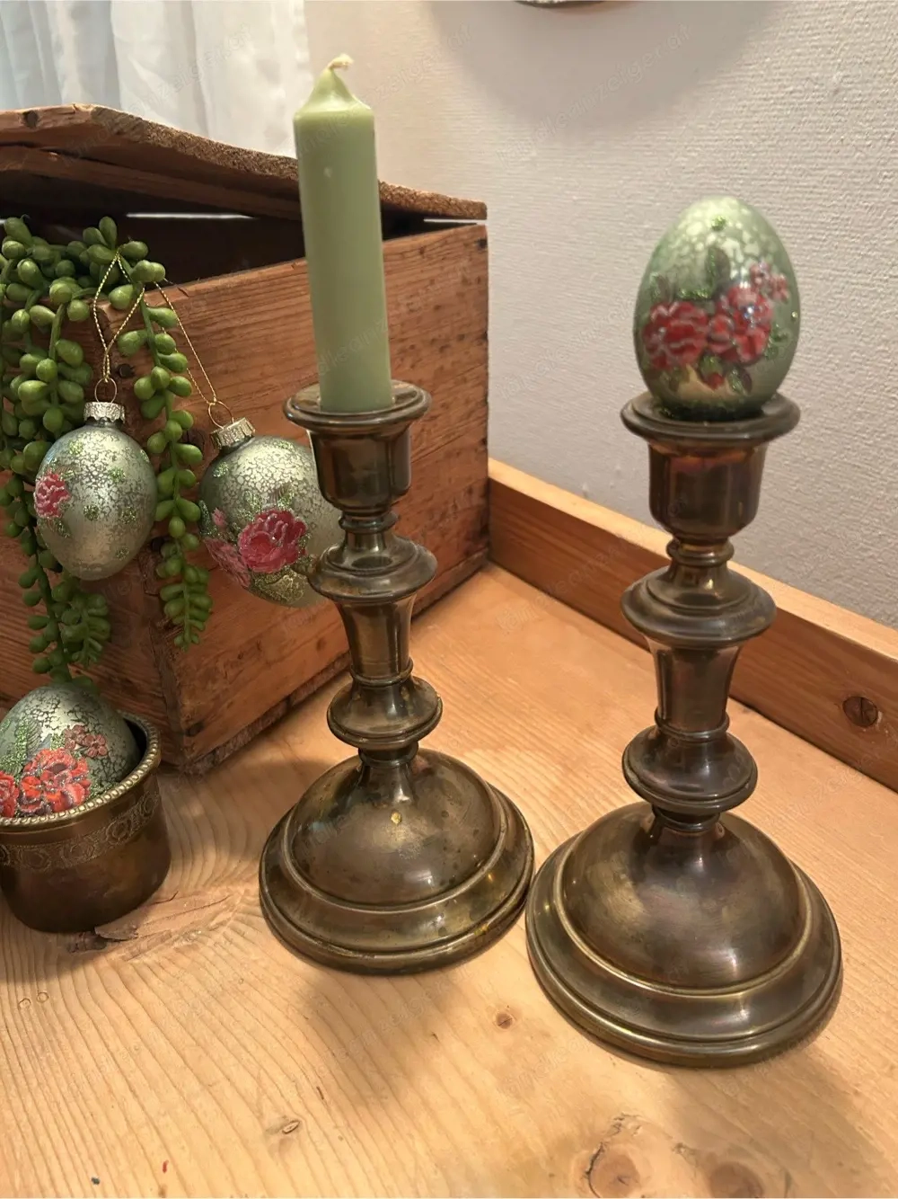 Vintage Kerzenhalter Messing Antik 60er Jahre