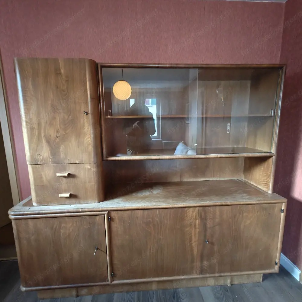 Buffetschrank Vitrinenschrank Eiche Kern 60er