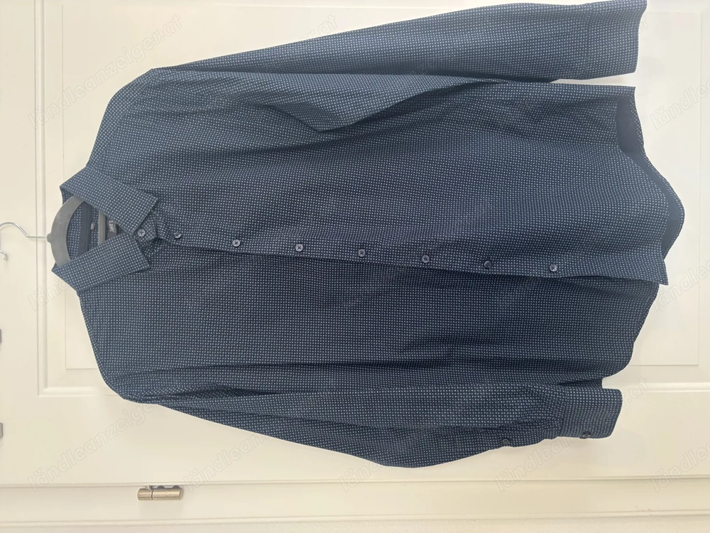 Hemd Olymp dunkelblau gemustert 