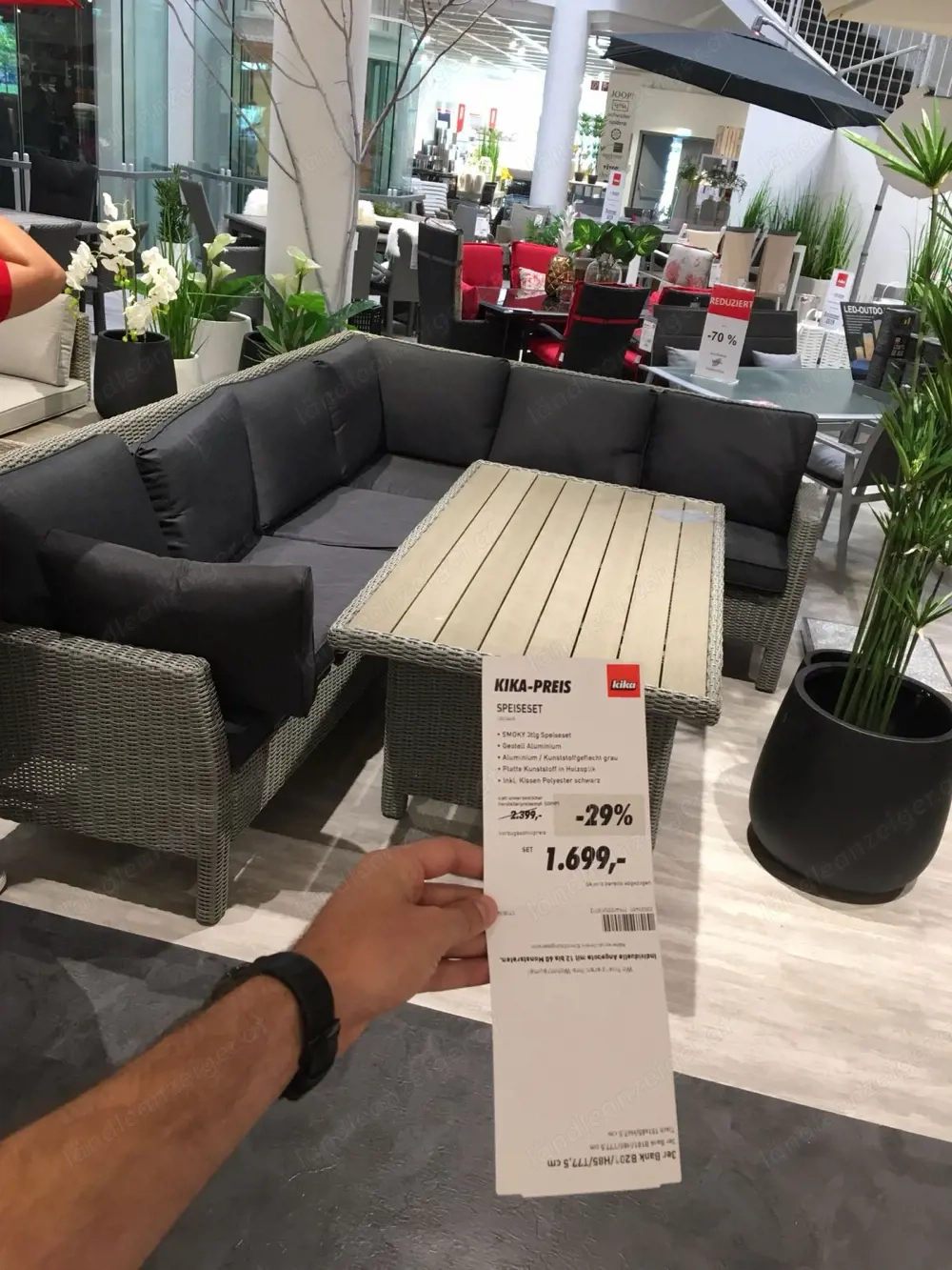 Rattan Gartenmöbel Essset 3 Teilig