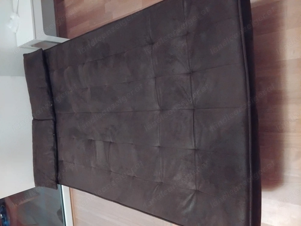 Schlafsofa in Lederlook,Dunkelbraun 