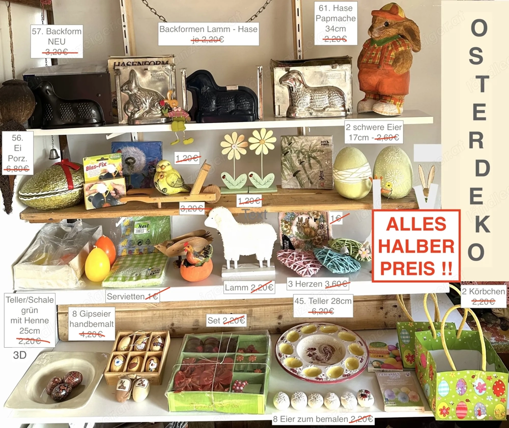 ALLES HALBER PREIS Osterdeko Backform Ostereier Osterhase....