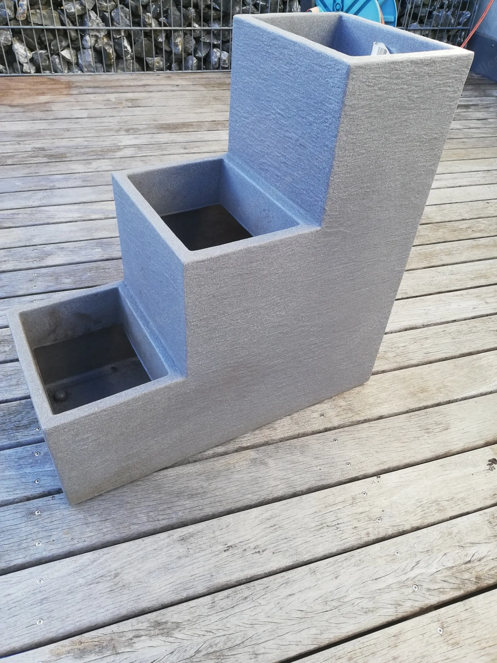 Pflanztreppe grau, Kunststoff 