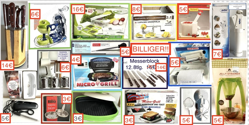 BILLIG !! Apfelschäler Messerblock Nice Micro Grill....