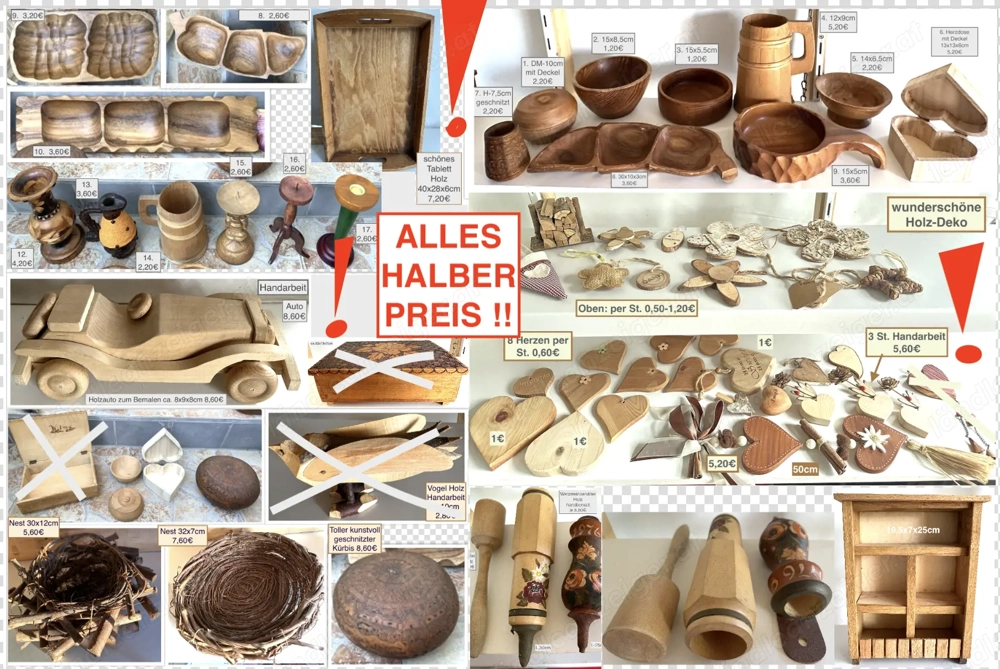 HALBER PREIS !! Holz Schalen Auto Vasen Wetzsteinbehälter, Kerzenständer  ab 1 