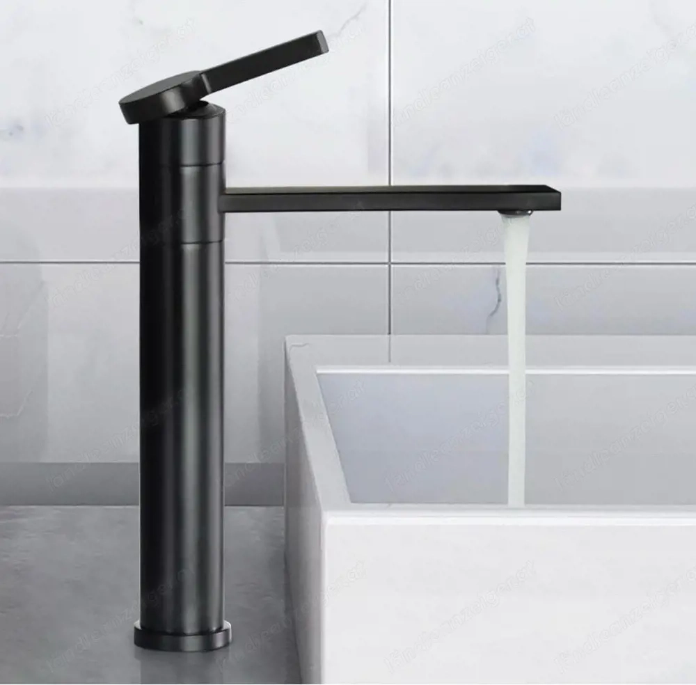 Waschtisch Armatur Set 2 Stk.   Wasserhahn   mattschwarz