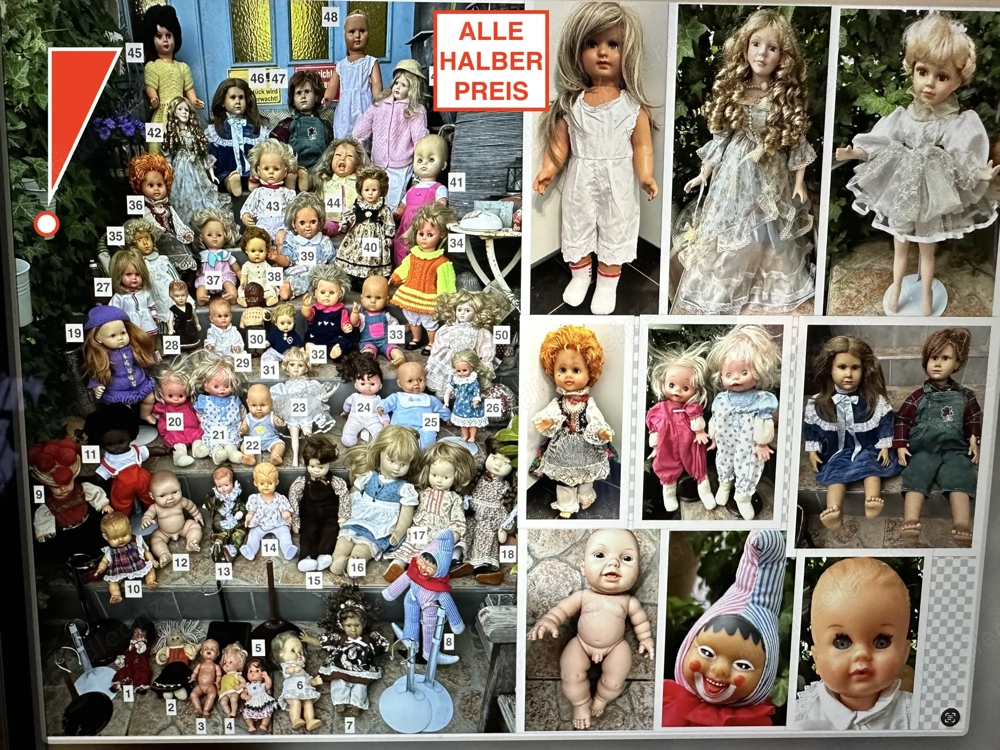 ALLE HALBER PREIS Antike Puppen, Handarbeit, Stoffpuppen....