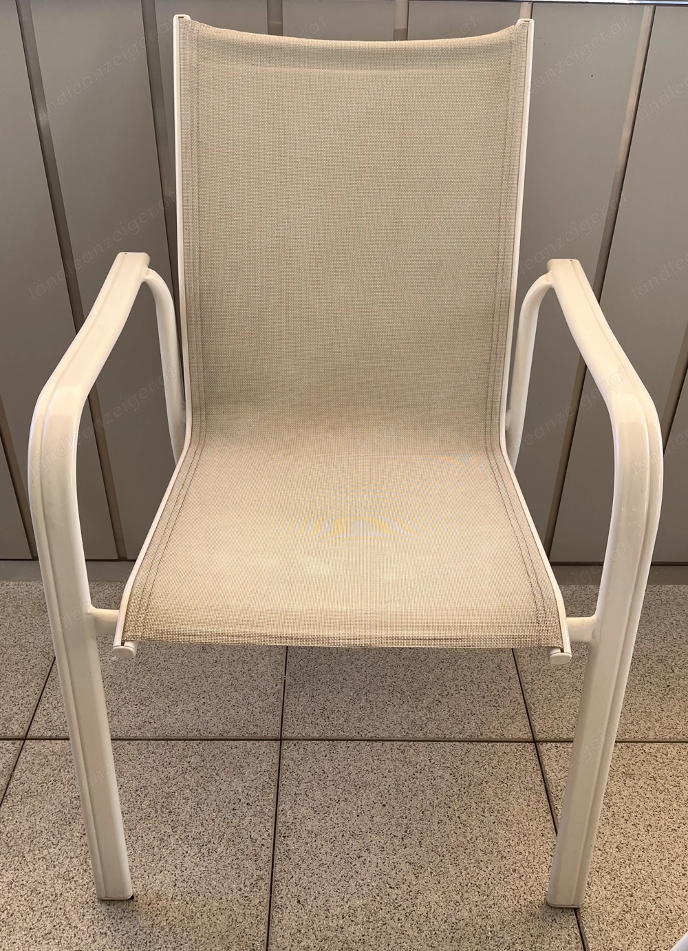 Garten Terrassenstuhl Alu weiss